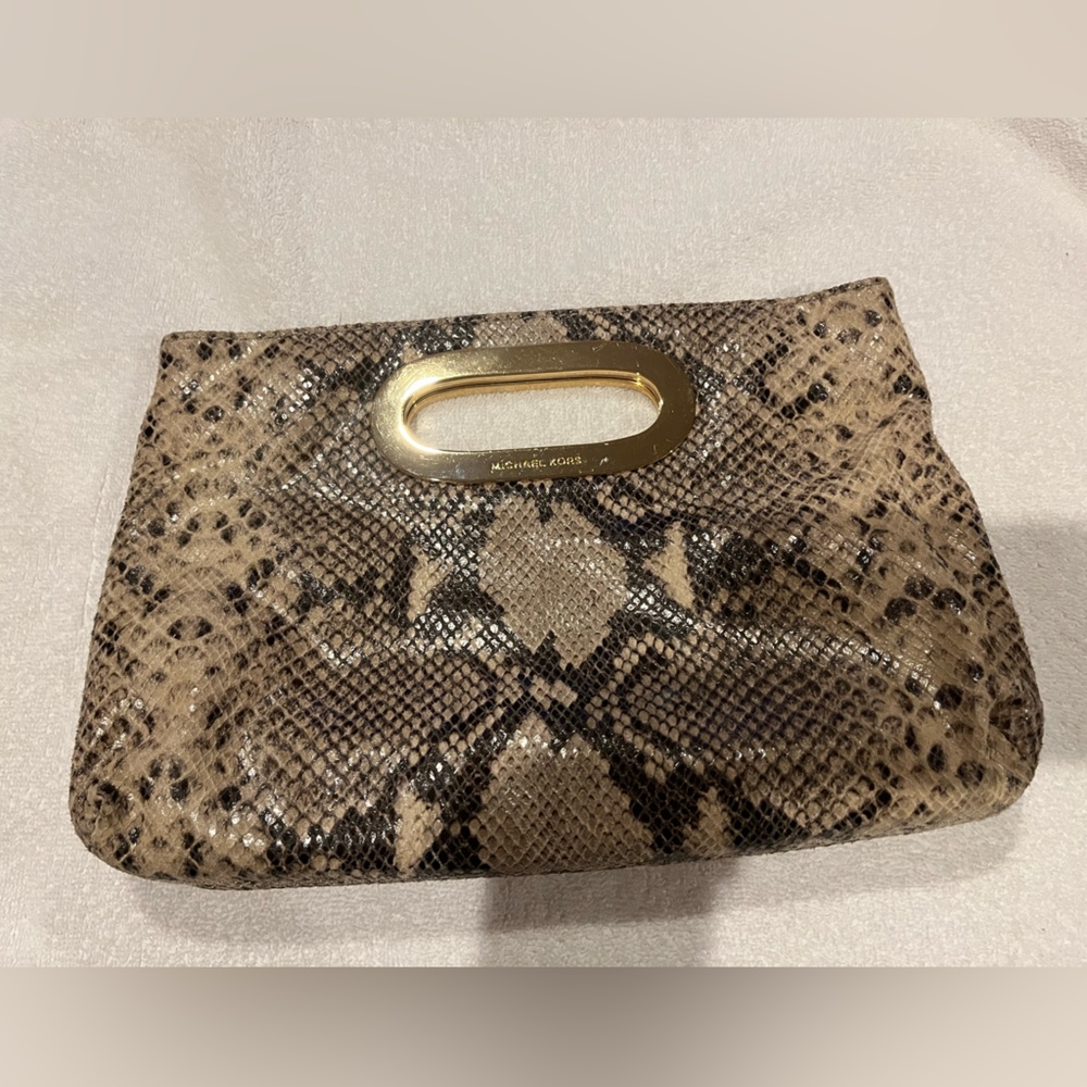 Michael Kors snake print clutch